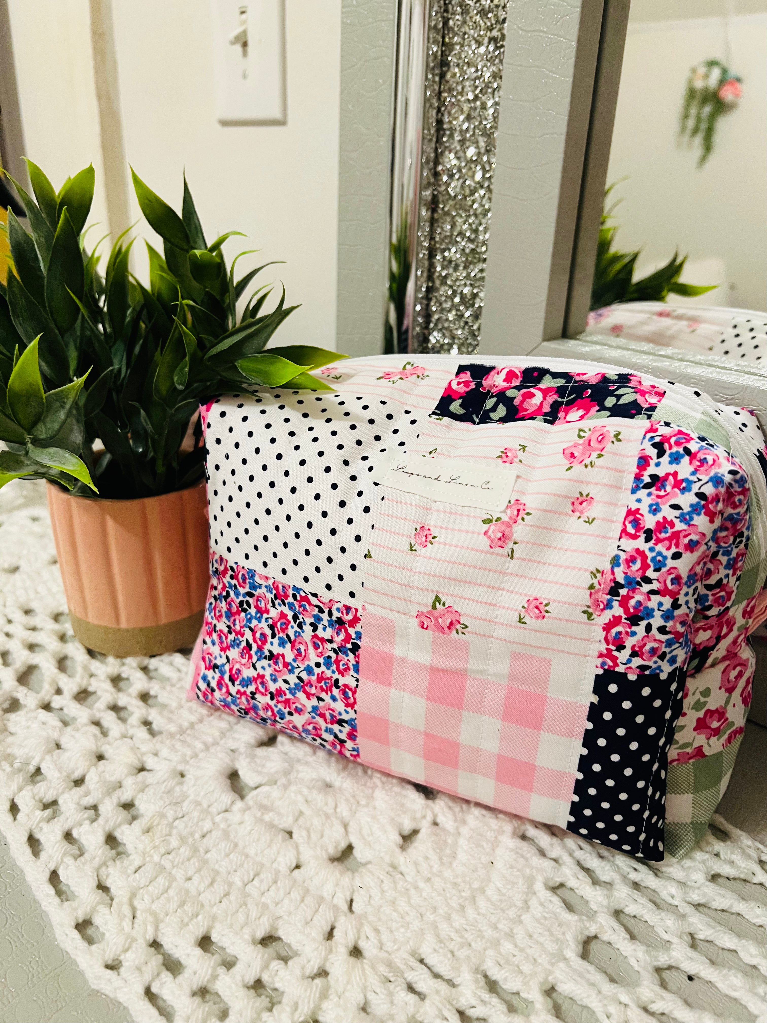 Preppy Patchwork Regular Makeup Bag