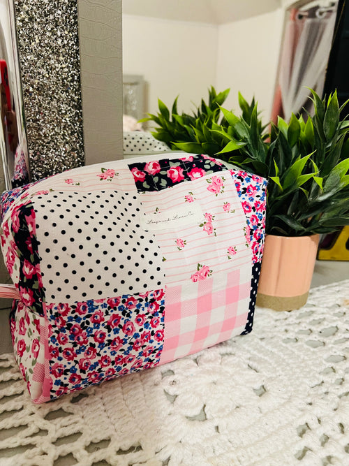 Preppy Patchwork Regular Makeup Bag