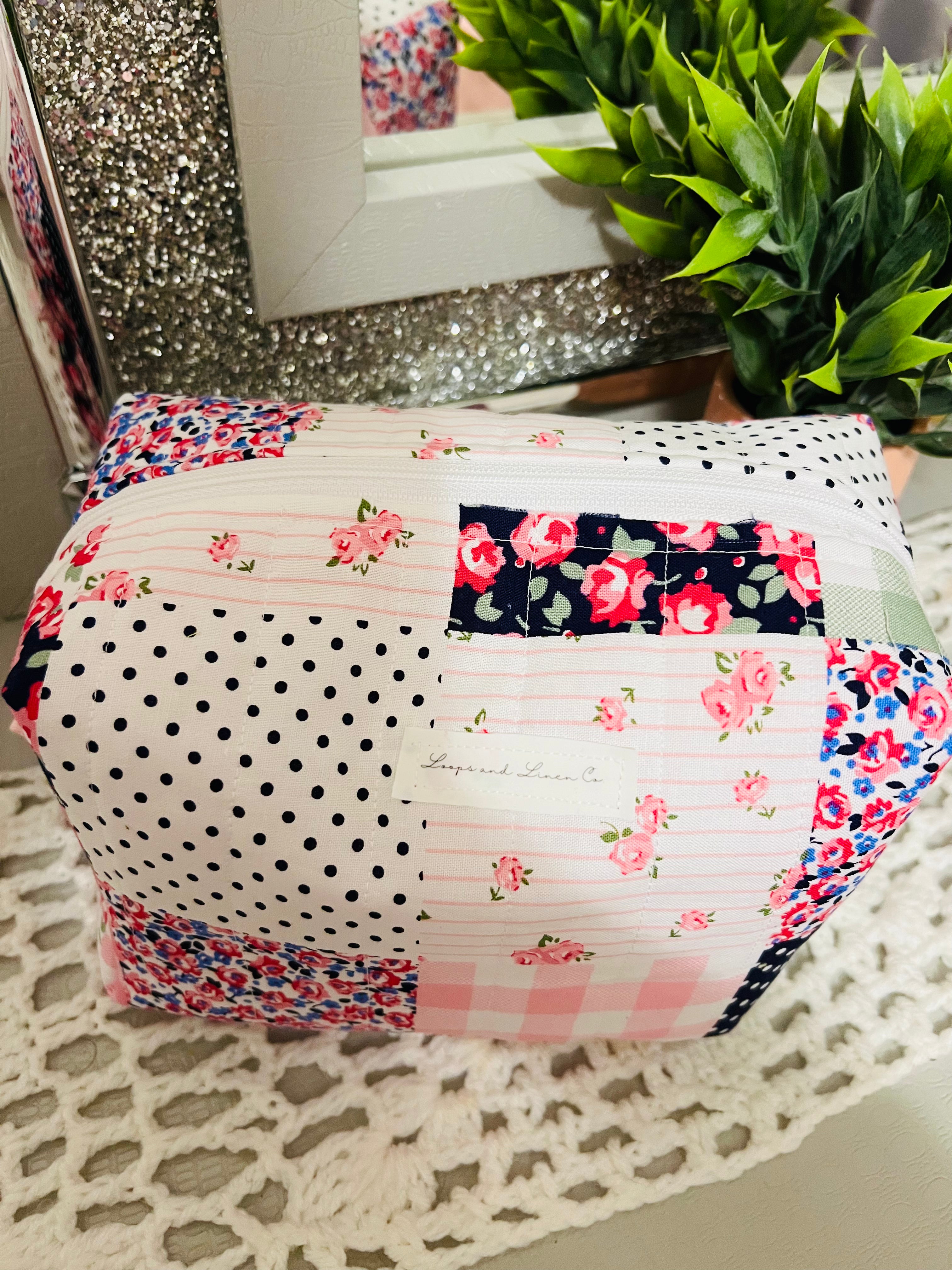 Preppy Patchwork Regular Makeup Bag