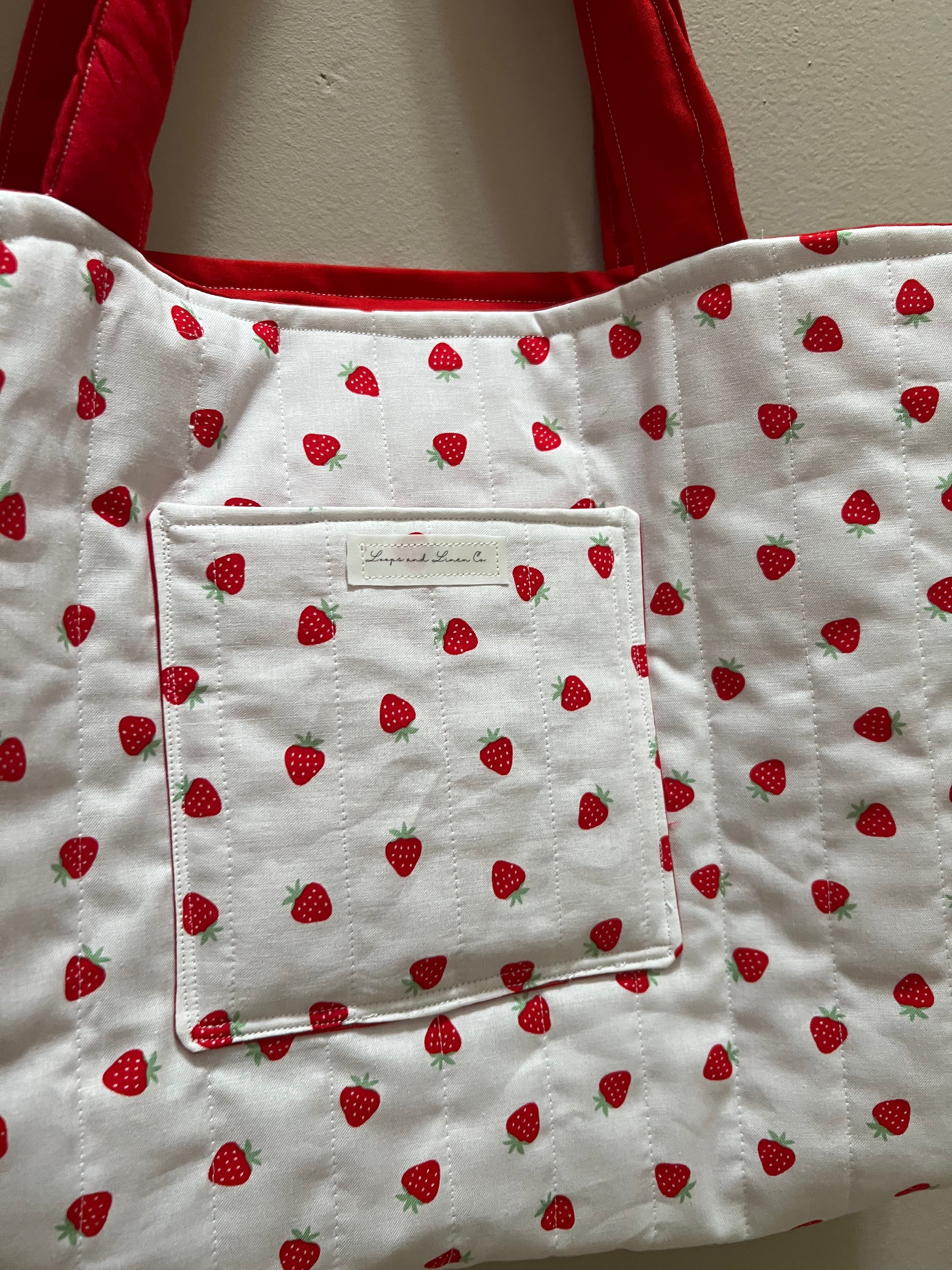 Quilted Tote Bag w/ front pocket
