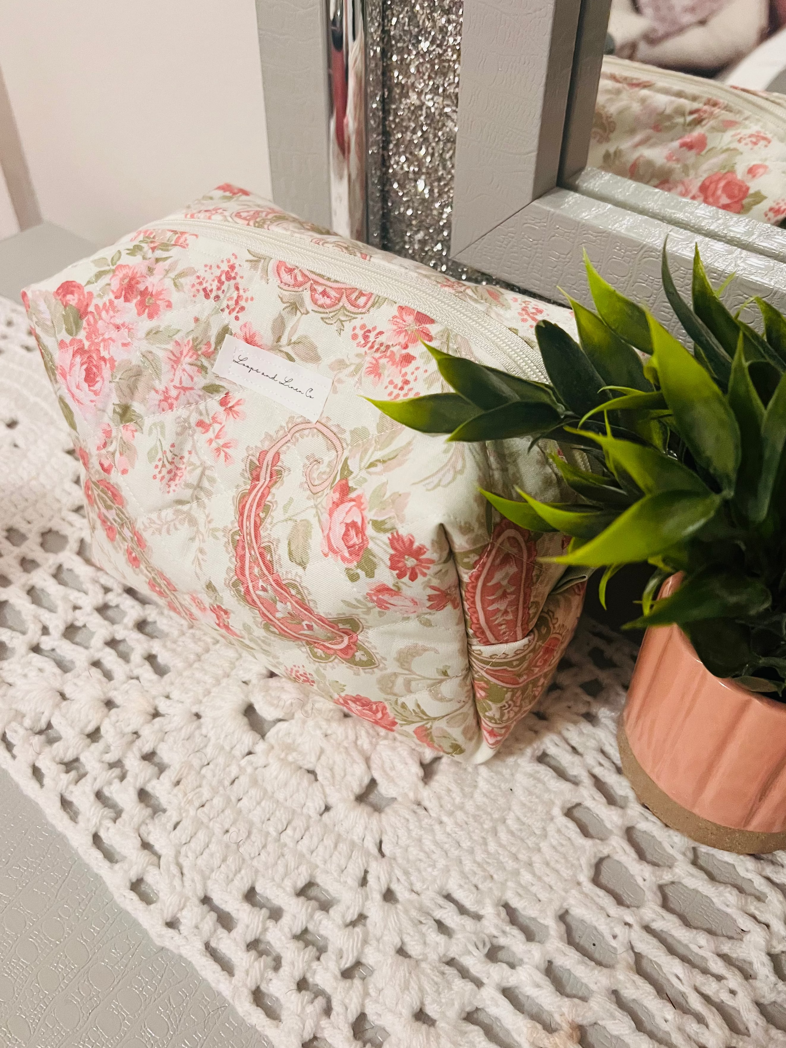 Rose Paisley Regular Makeup Bag