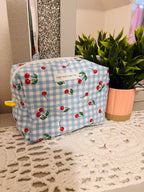 Gingham Cherries Regular Makeup Bags