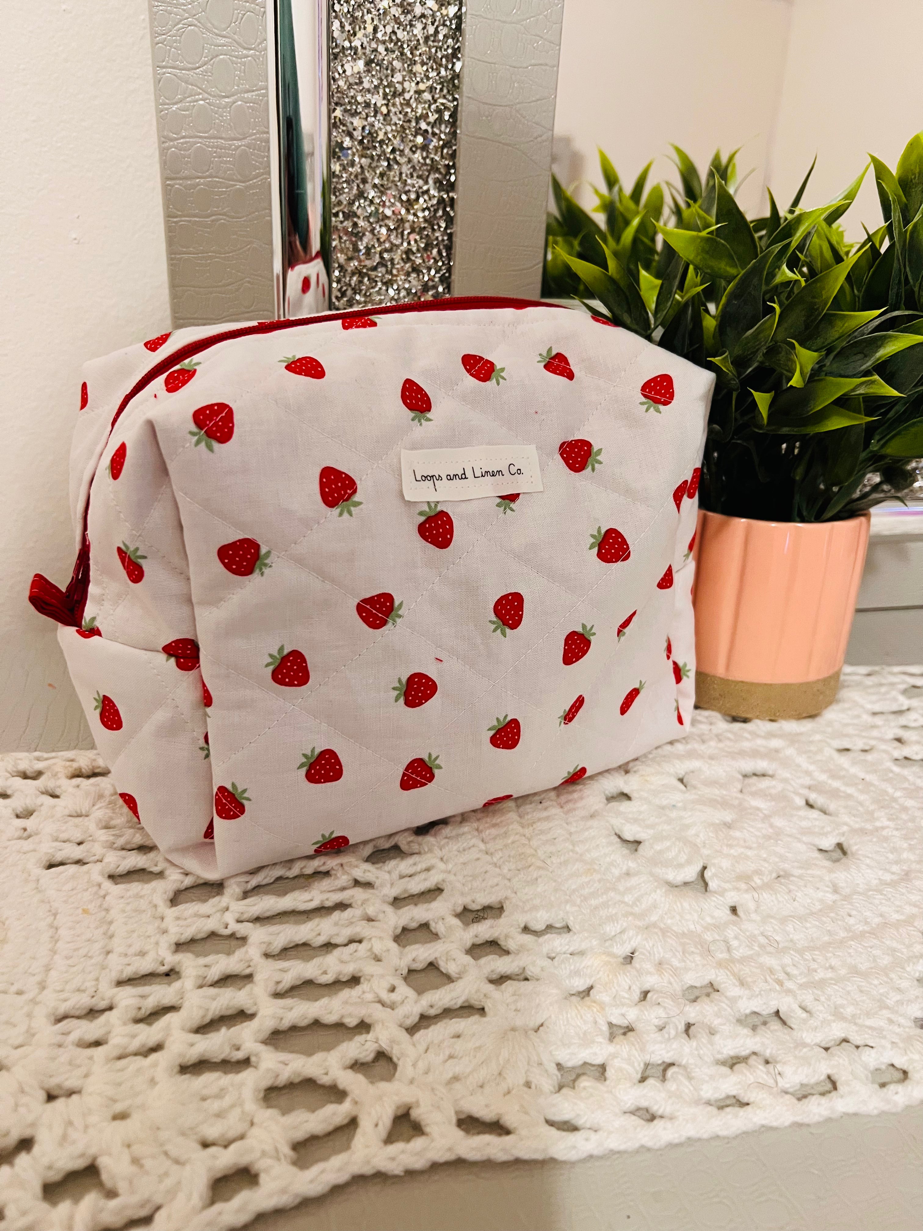 Strawberries and Cream Regular Makeup Bag