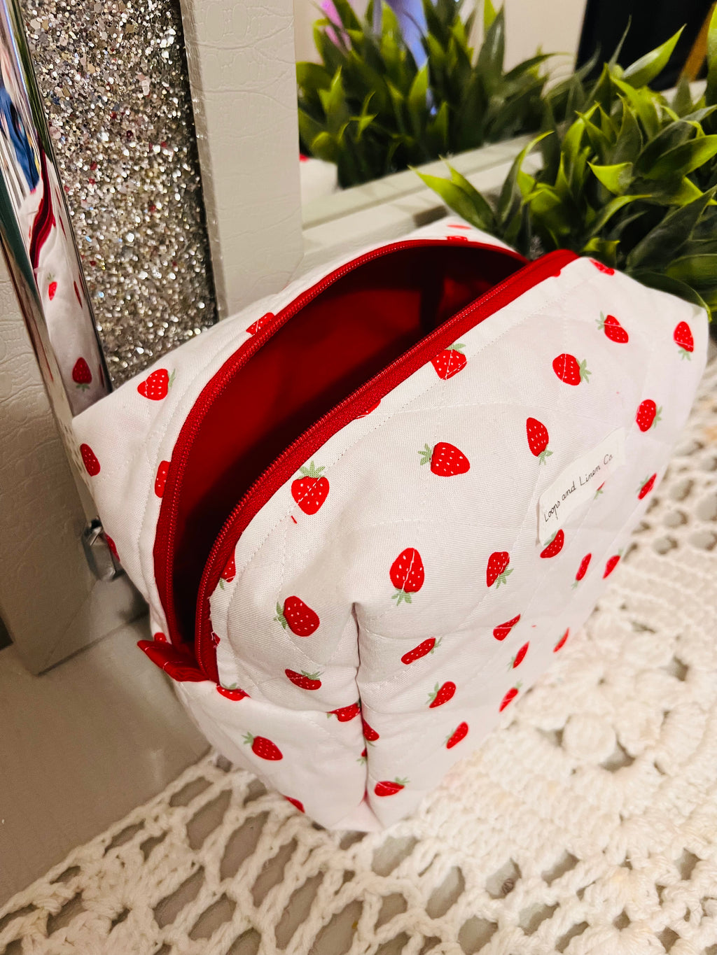 Strawberries and Cream Regular Makeup Bag