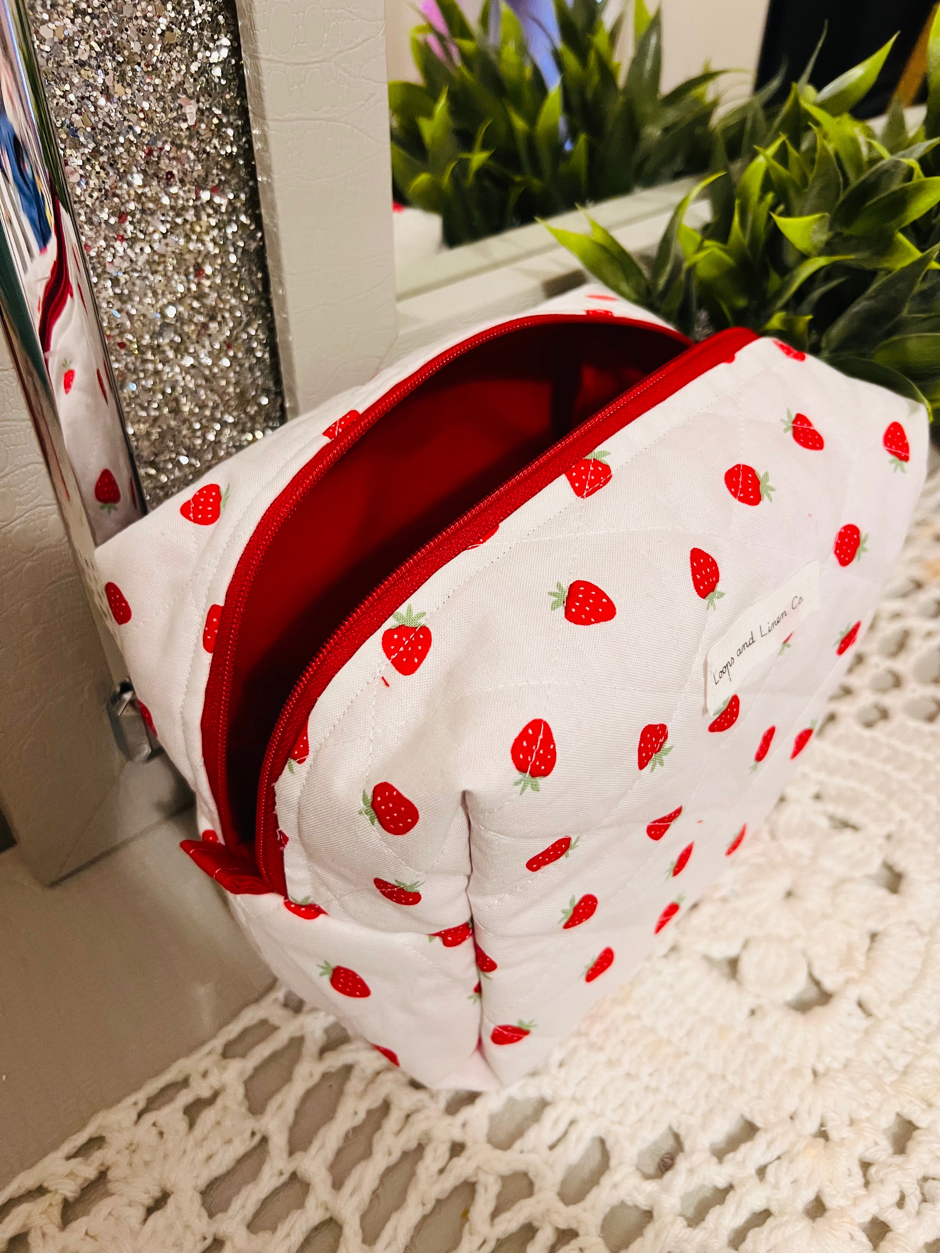 Strawberries and Cream Regular Makeup Bag