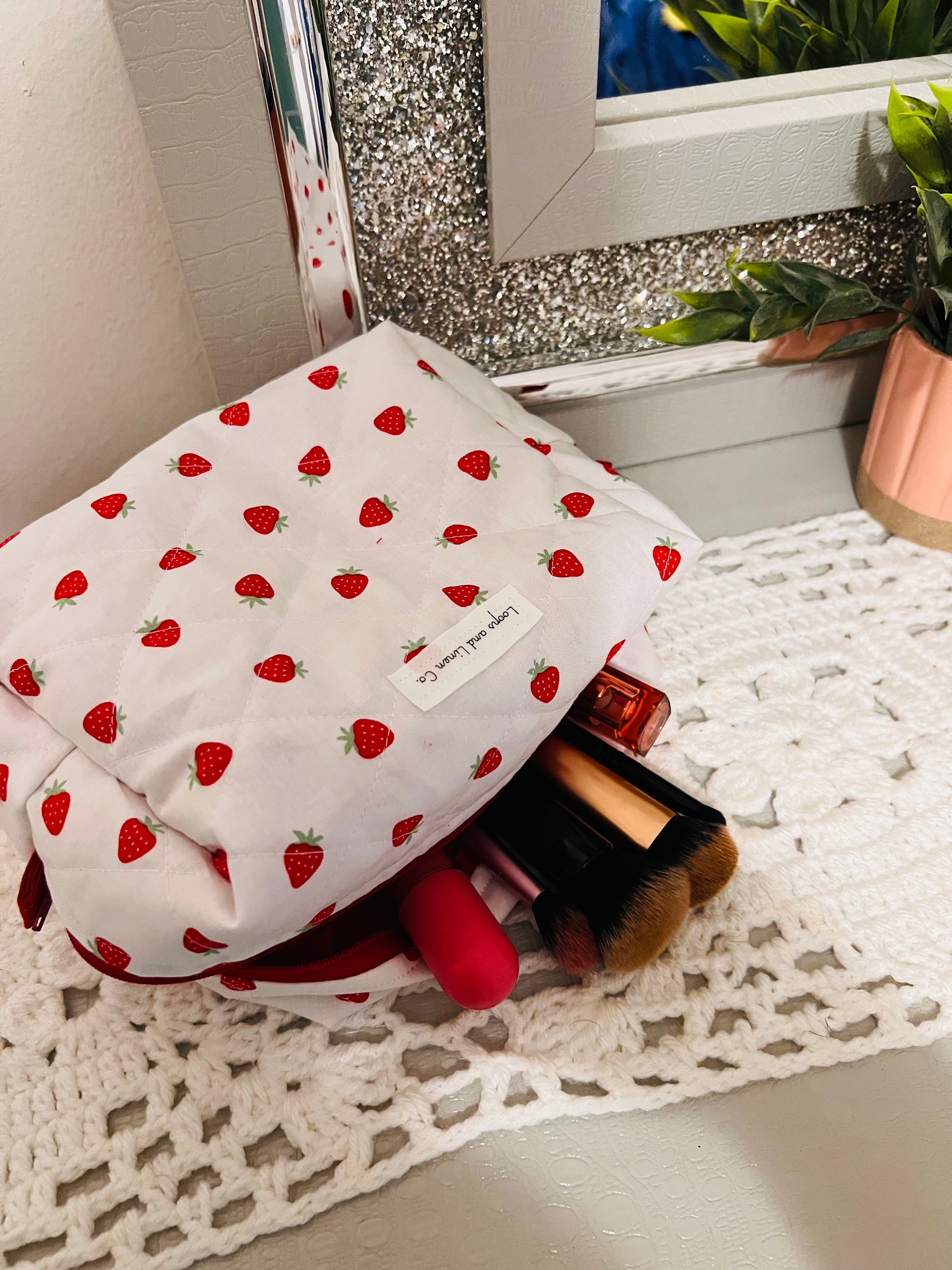 Strawberries and Cream Regular Makeup Bag