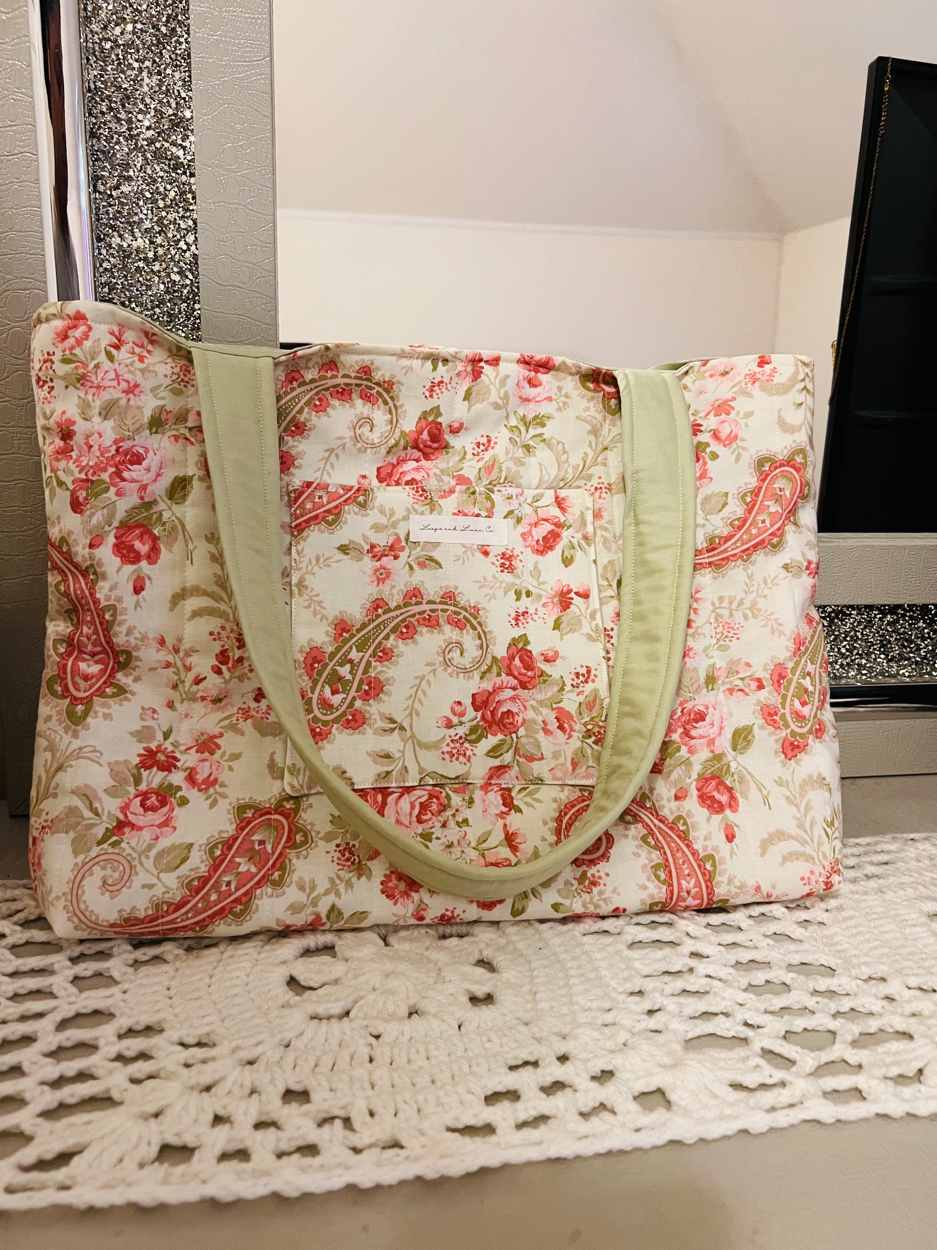 Rose Paisley Tote Bag
