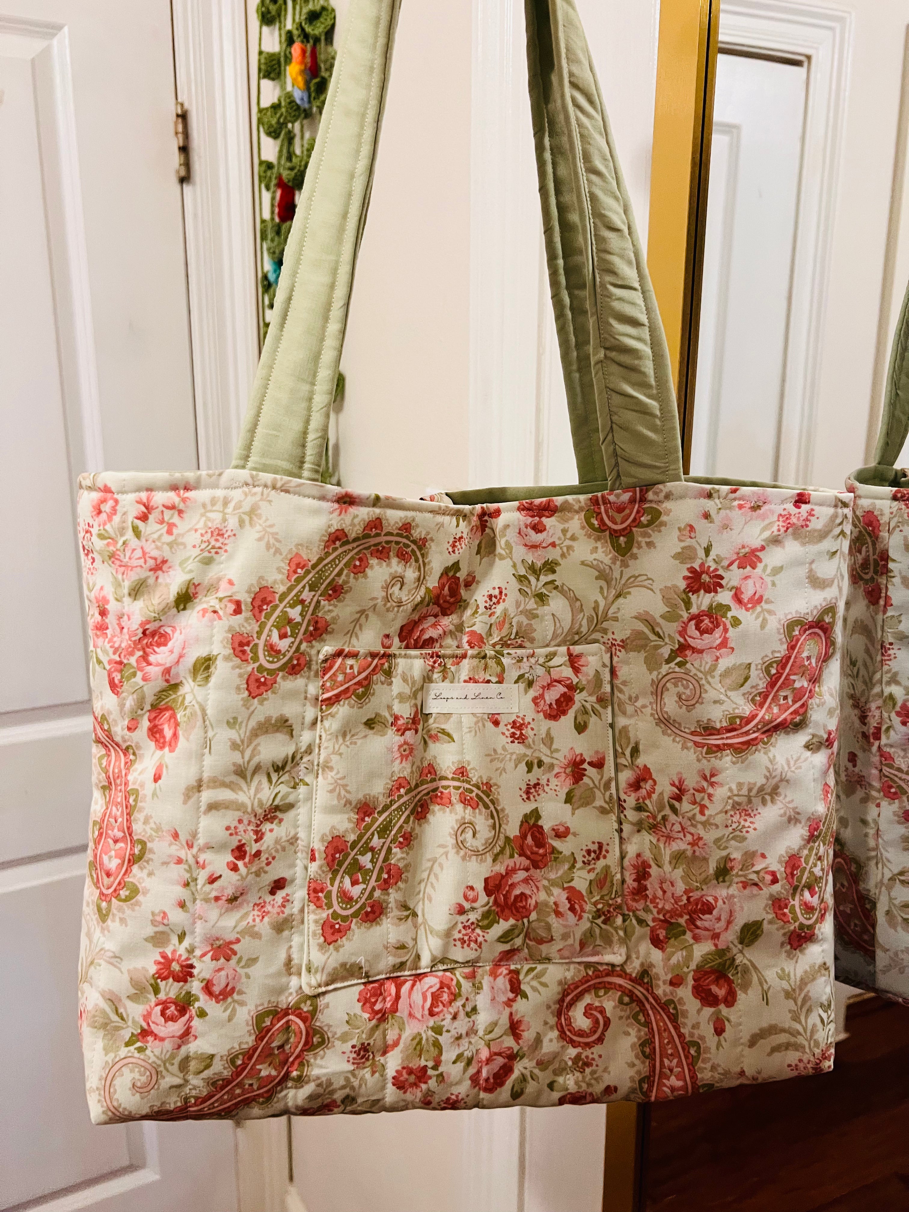 Rose Paisley Tote Bag