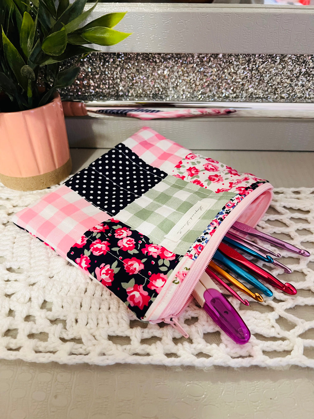 Preppy Patchwork Pouch