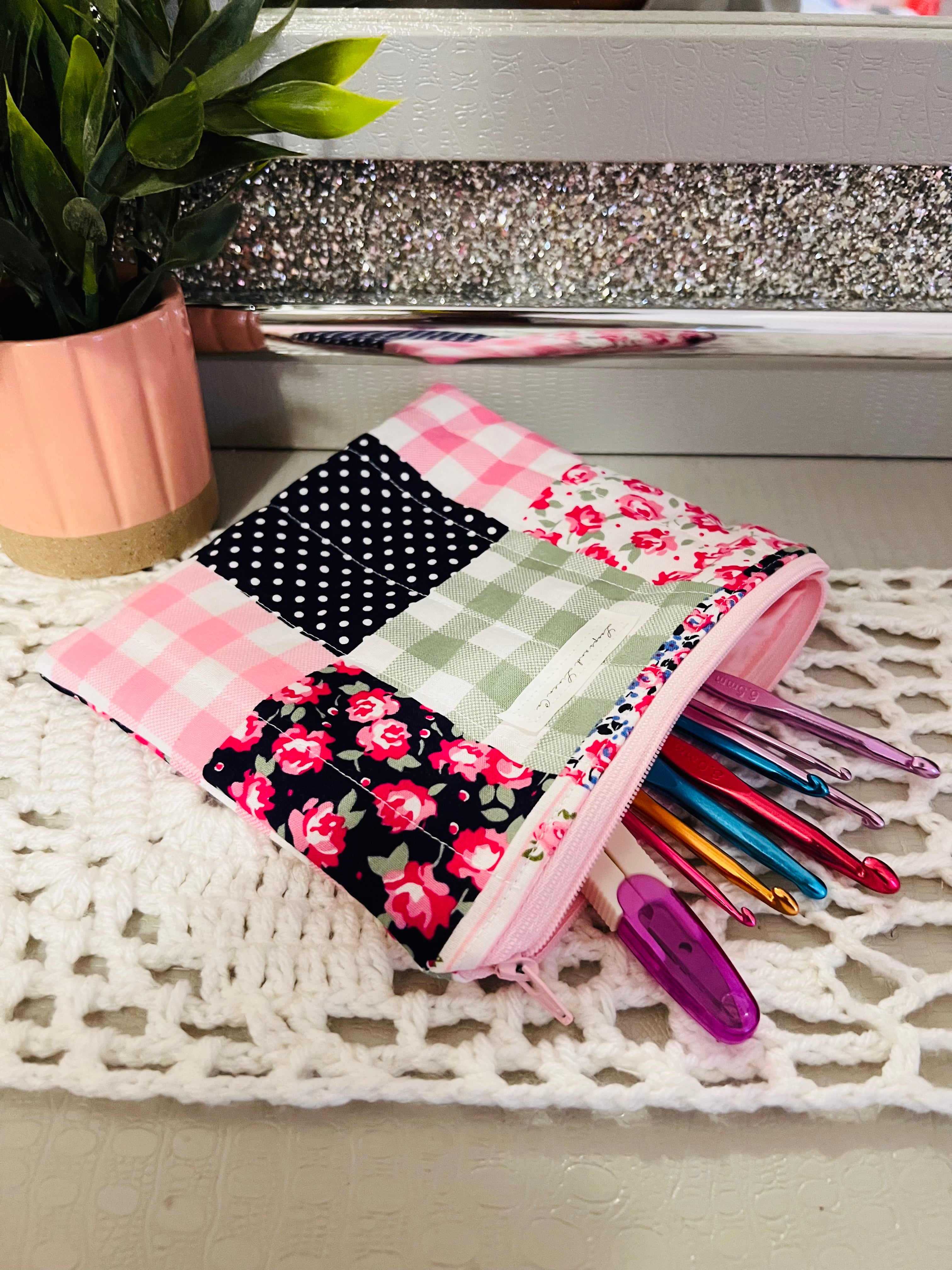 Preppy Patchwork Pouch