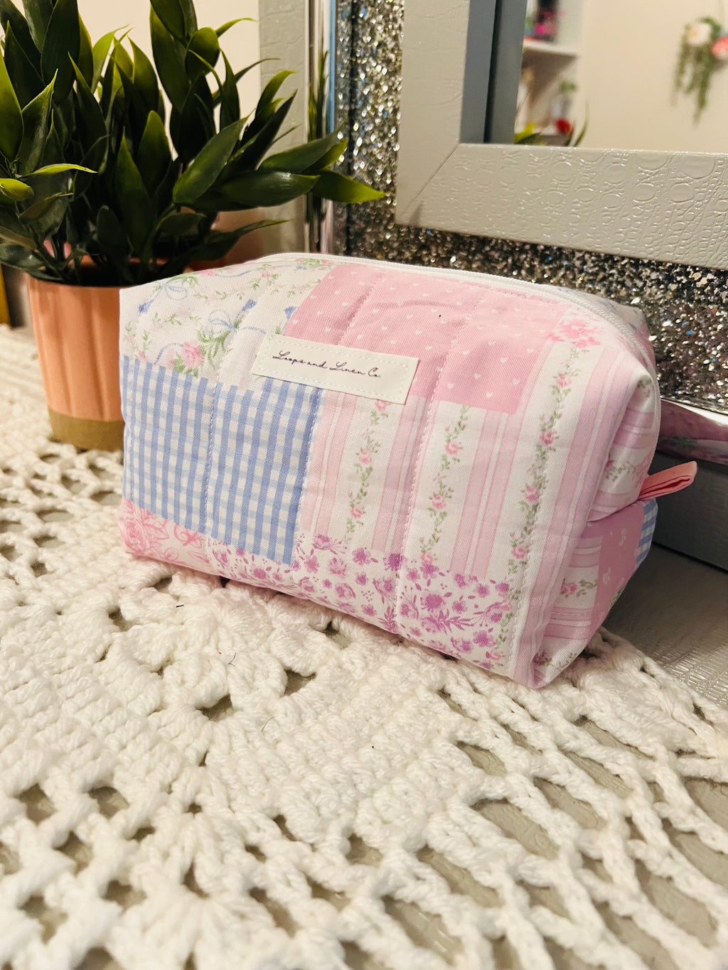 Pastel Patchwork Mini Makeup Bag