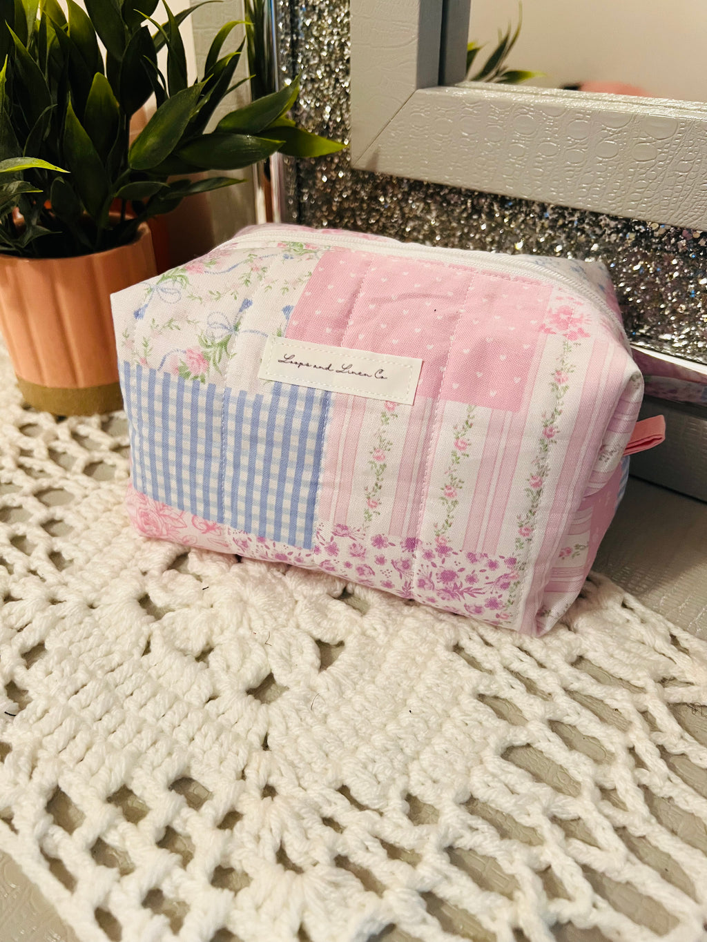 Pastel Patchwork Mini Makeup Bag