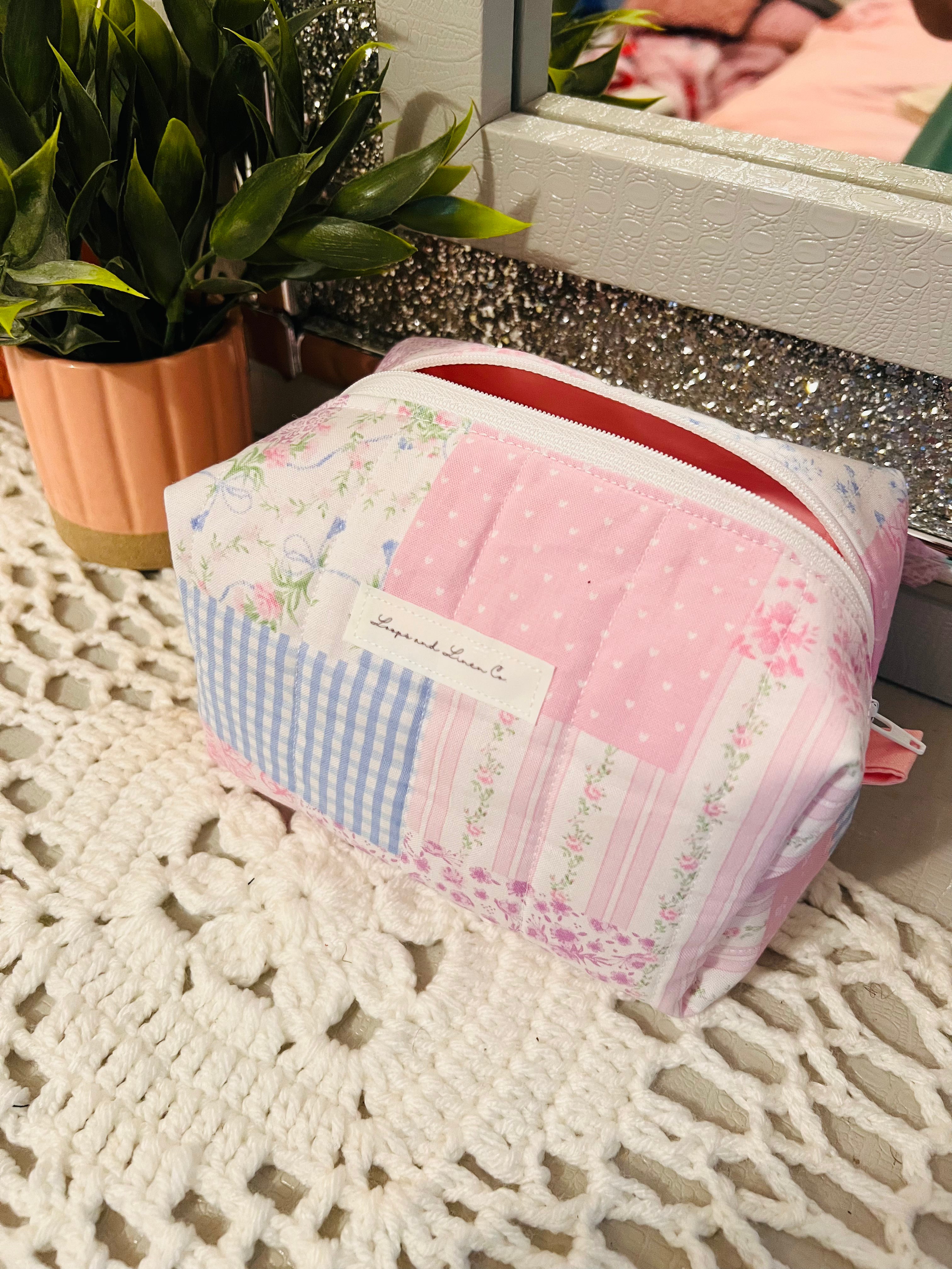 Pastel Patchwork Mini Makeup Bag