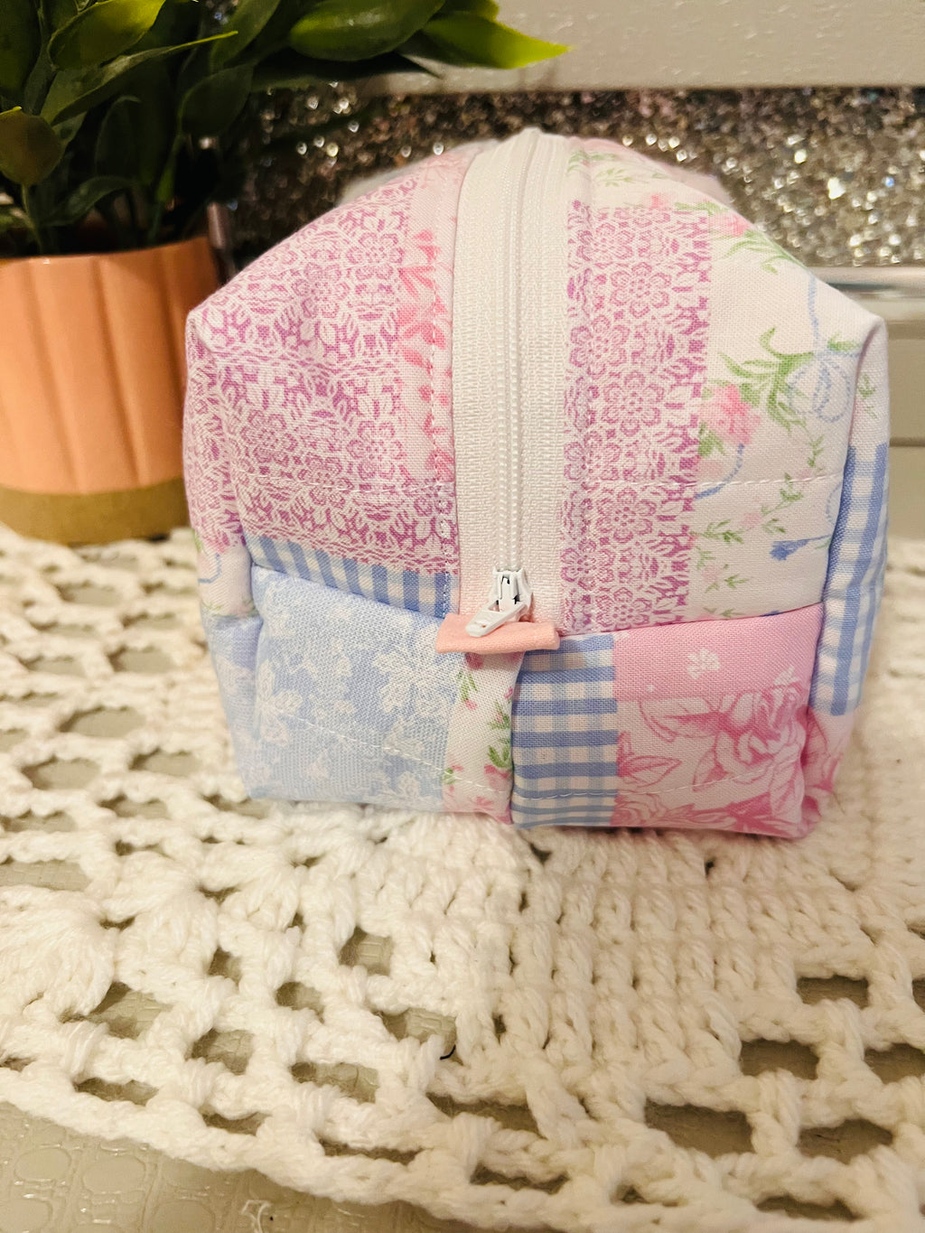 Pastel Patchwork Mini Makeup Bag