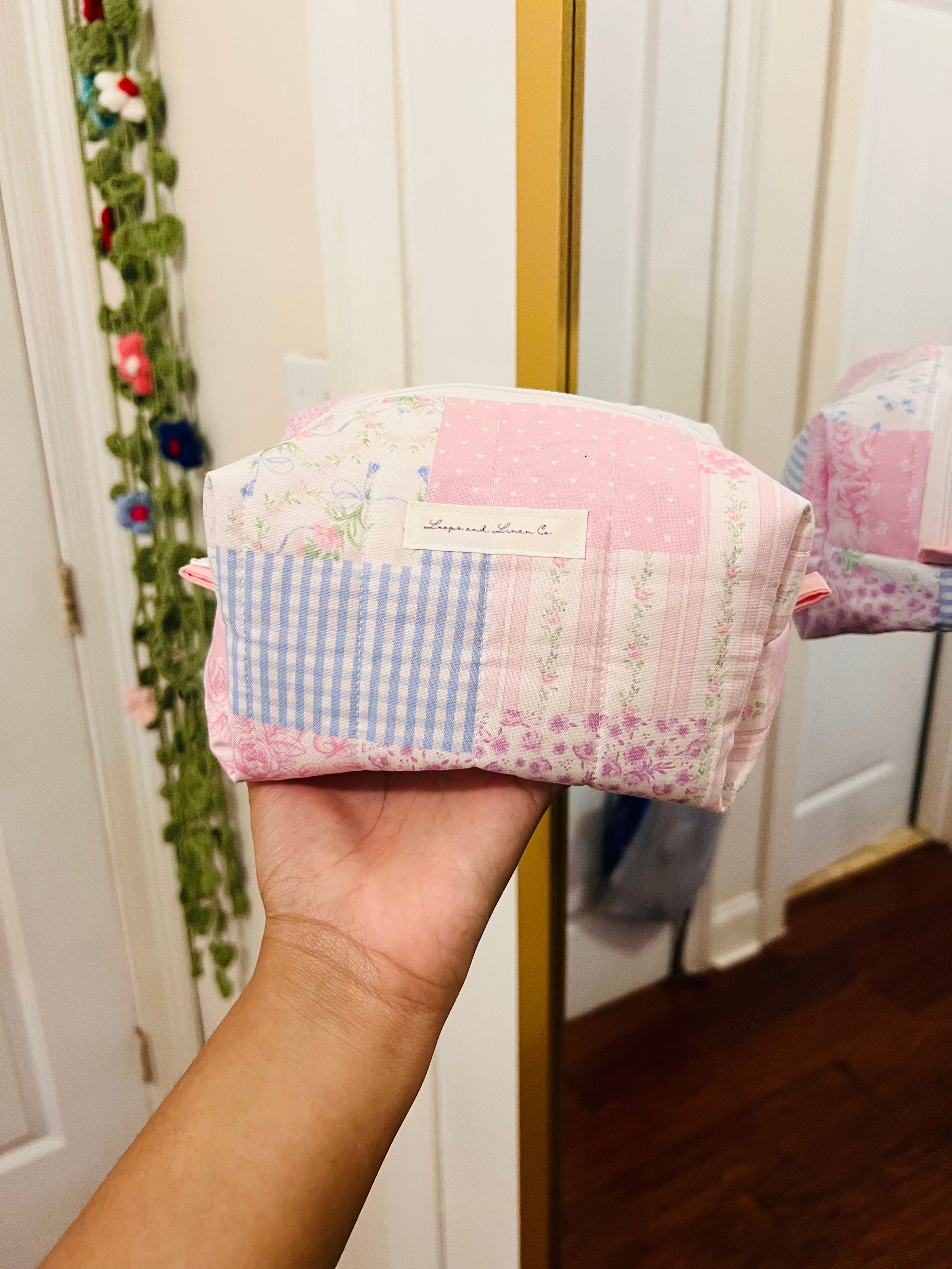 Pastel Patchwork Mini Makeup Bag