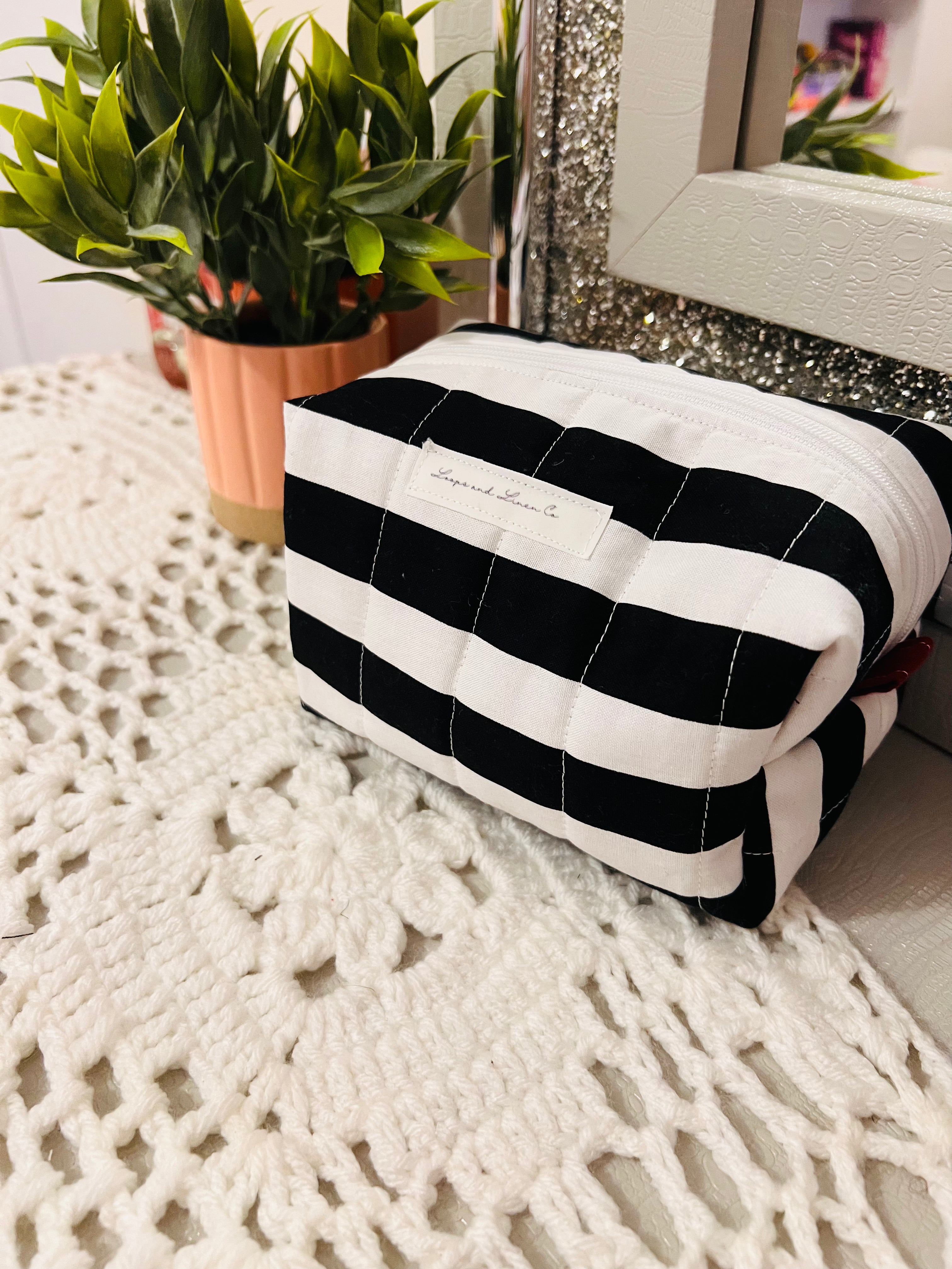 Parisian Stripe Mini Makeup Bag