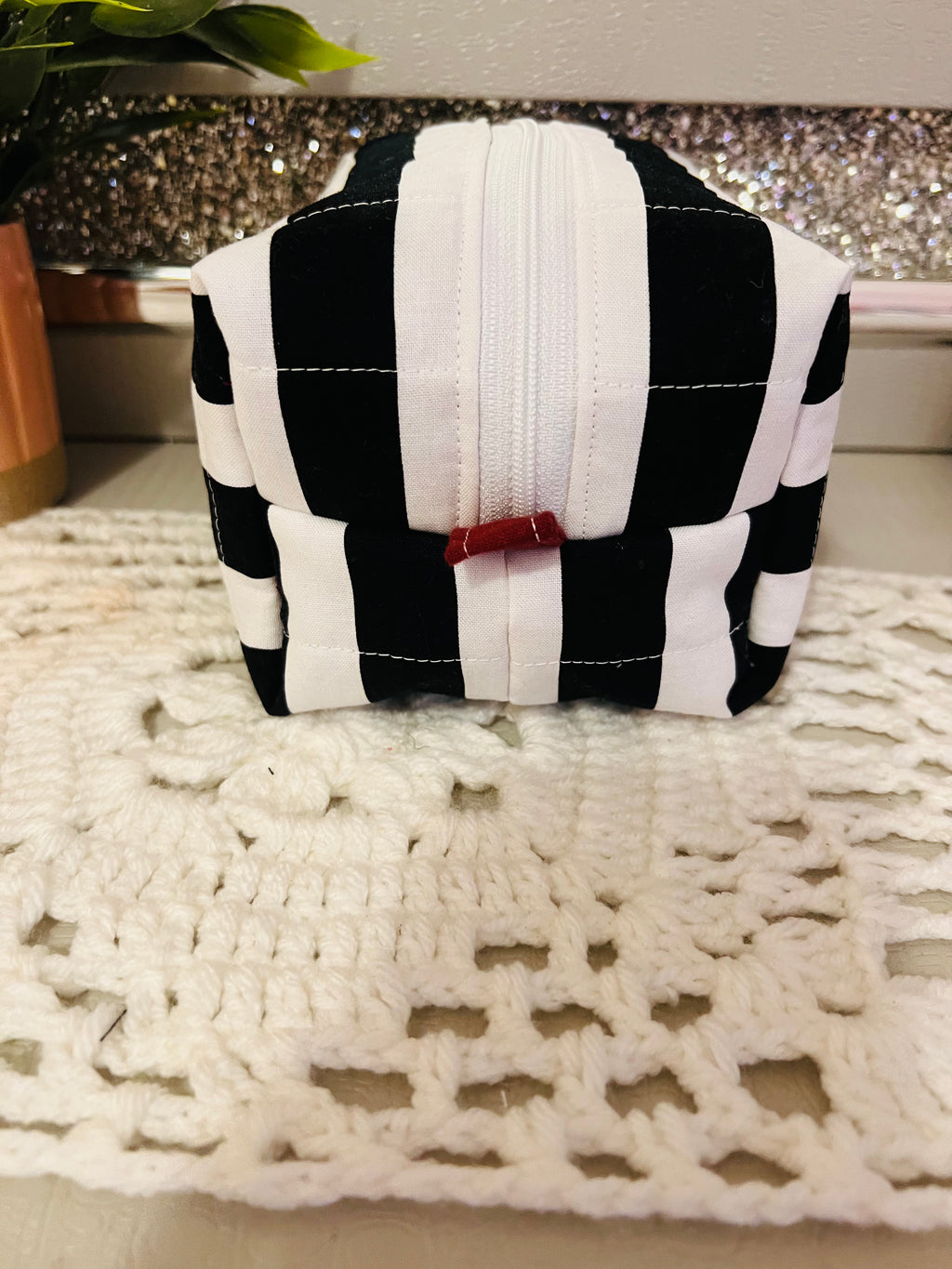 Parisian Stripe Mini Makeup Bag